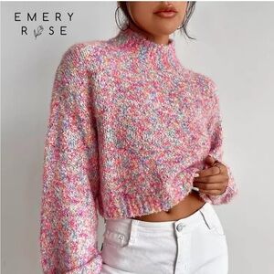 Multicolor Women's Cropped Sweater